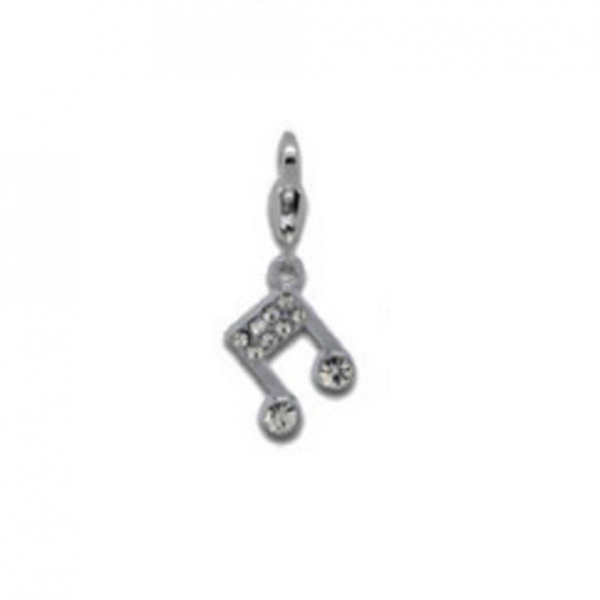 Rhinestone music note - clip on charm - Click Image to Close