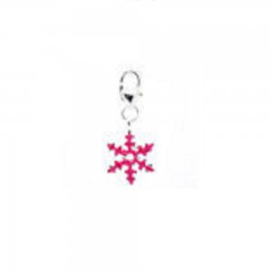 Pink Sparkly snowflake dangle clip on charm