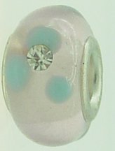 EB380 - Light pink and blue bead with clear stones - Click Image to Close