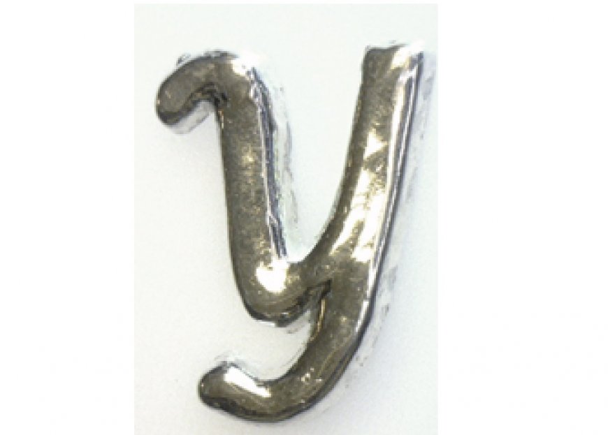 Silvertone flat letter Y - floating memory locket charm - Click Image to Close