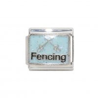 Fencing - 9mm enamel Italian charm