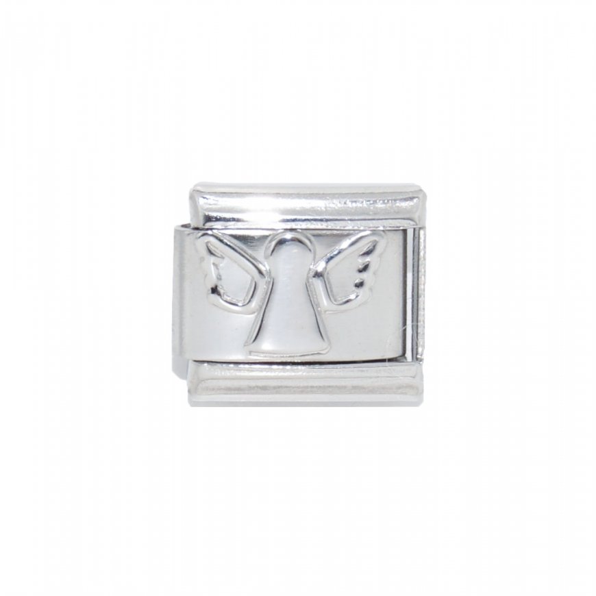 Silver coloured Guardian Angel link - 9mm Italian charm - Click Image to Close
