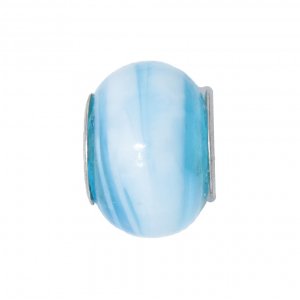 EB54 - Glass bead - Turquoise marble effect bead - European bead