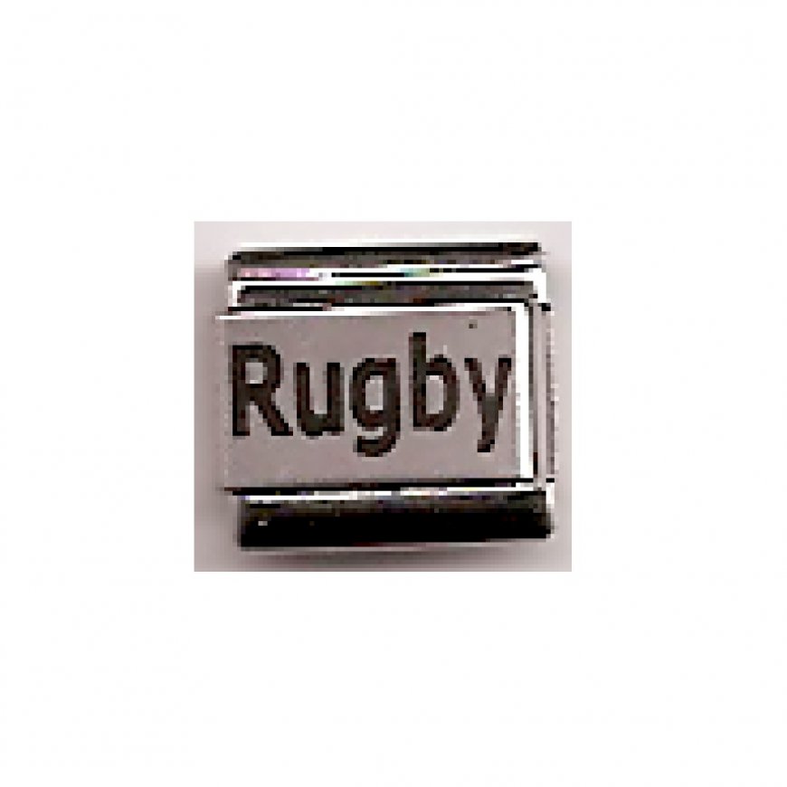 Rugby - laser 9mm Italian charm - Click Image to Close