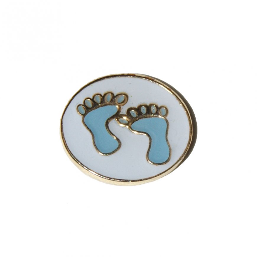 Baby feet - Blue boy 7mm floating charm - fits origami owl - Click Image to Close