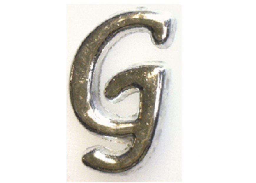 Silvertone flat letter G - floating memory locket charm - Click Image to Close