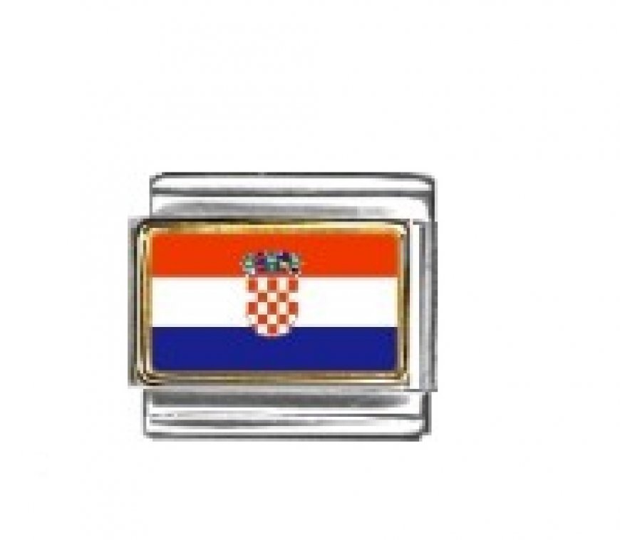 Flag - Croatia new photo enamel 9mm Italian charm - Click Image to Close