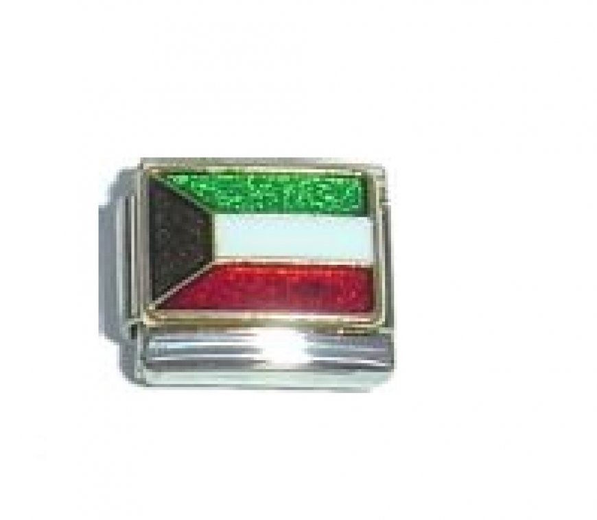 Flag - Kuwait enamel 9mm Italian charm - Click Image to Close