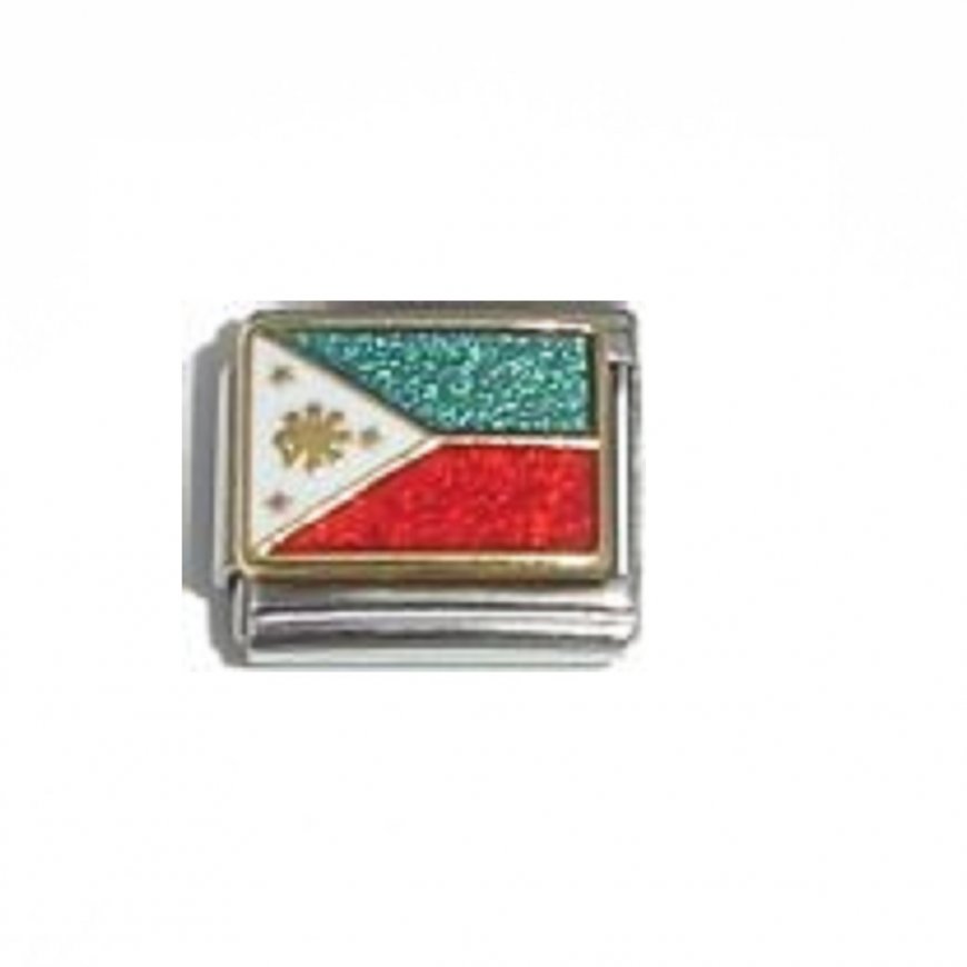 Flag - Philippines enamel 9mm Italian charm - Click Image to Close