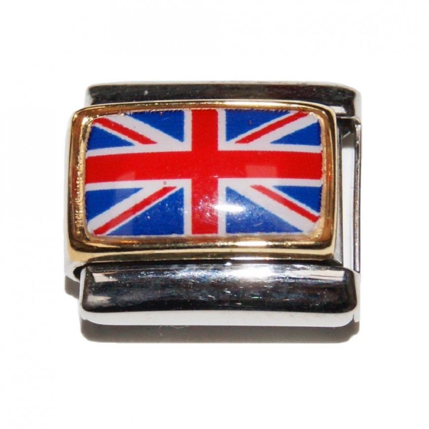Flag - Union Jack - British Photo enamel 9mm Italian charm - Click Image to Close