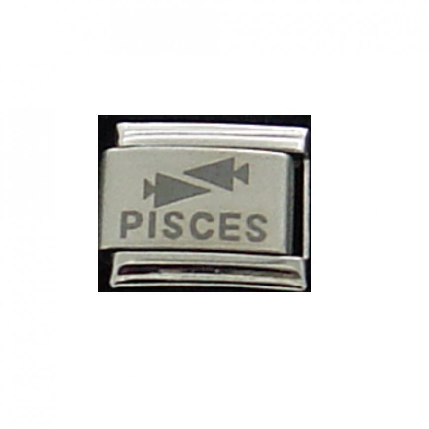 Pisces laser charm (b) (20/2-20/3) 9mm Italian charm - Click Image to Close
