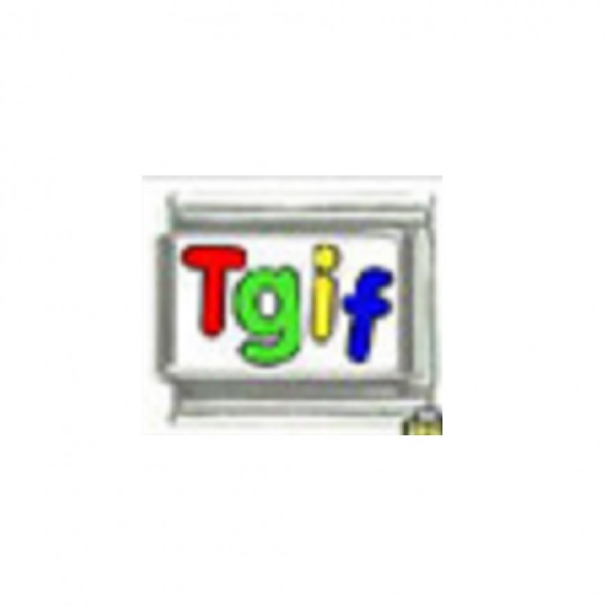 TGIF multi coloured - photo italian charm - Click Image to Close