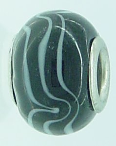 EB292 - Black with white swirls bead - Click Image to Close