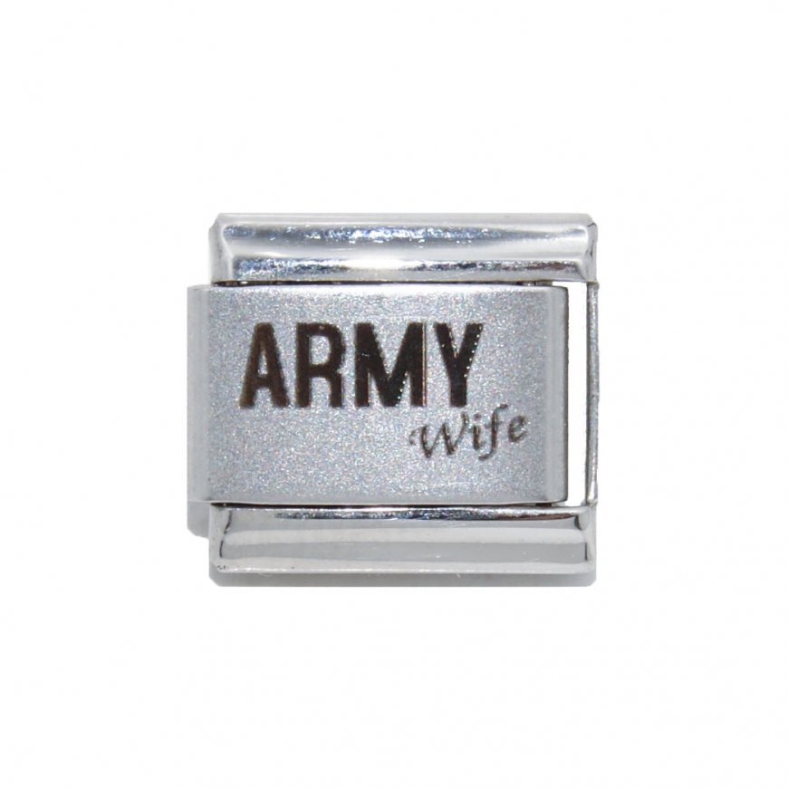 Army wife - 9mm Laser Italian Charm - Click Image to Close