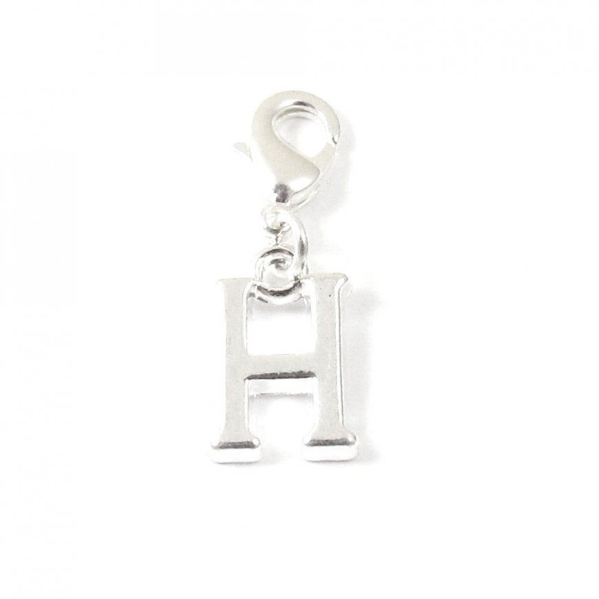 Letter H - Clip on charm fits Thomas Sabo style bracelets - Click Image to Close