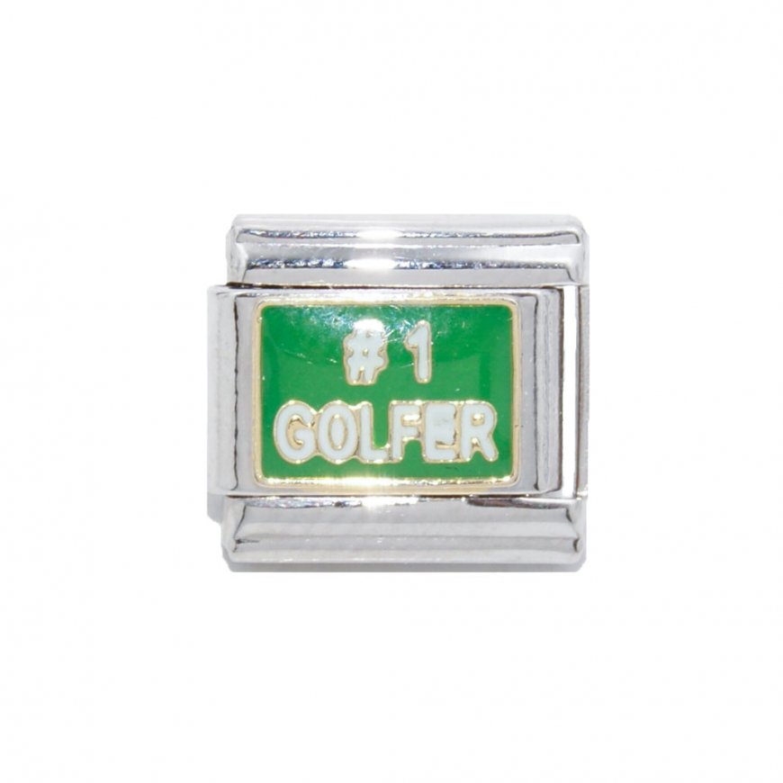 #1 Golfer - 9mm enamel Italian charm - Click Image to Close