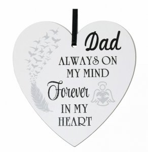 Dad always on my mind forever in my heart - 9cm wooden heart