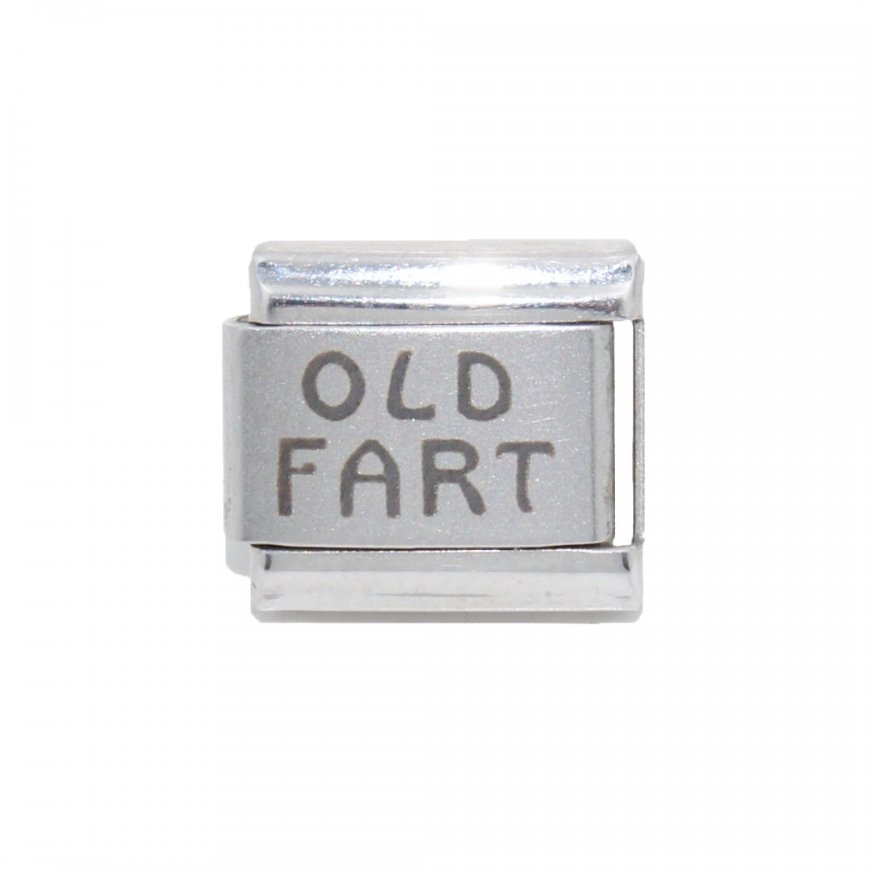 Old Fart - laser 9mm Italian Charm - Click Image to Close