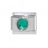 May small Circle Birthstone - Emerald 9mm Italian charm