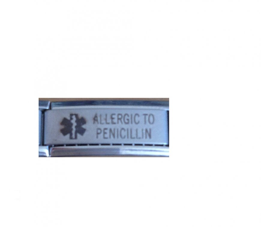 Allergic to Penicillin - superlink plain laser 9mm Italian charm - Click Image to Close