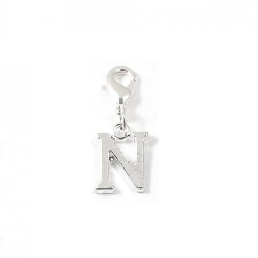 Letter N - Clip on charm fits Thomas Sabo style bracelets - Click Image to Close