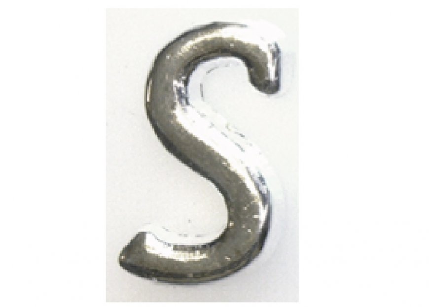 Silvertone flat letter S - floating memory locket charm - Click Image to Close
