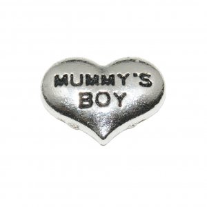 Mummys Boy silvertone heart 9mm floating locket charm