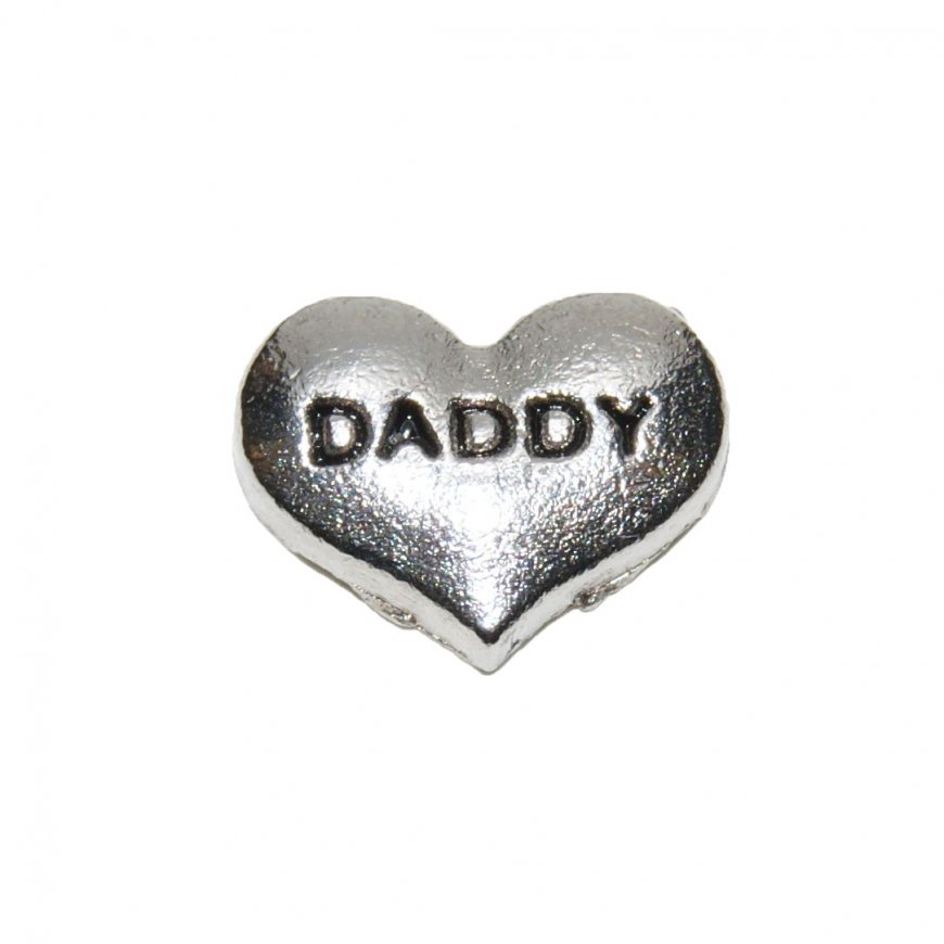 Daddy silvertone 9mm floating locket charm - Click Image to Close
