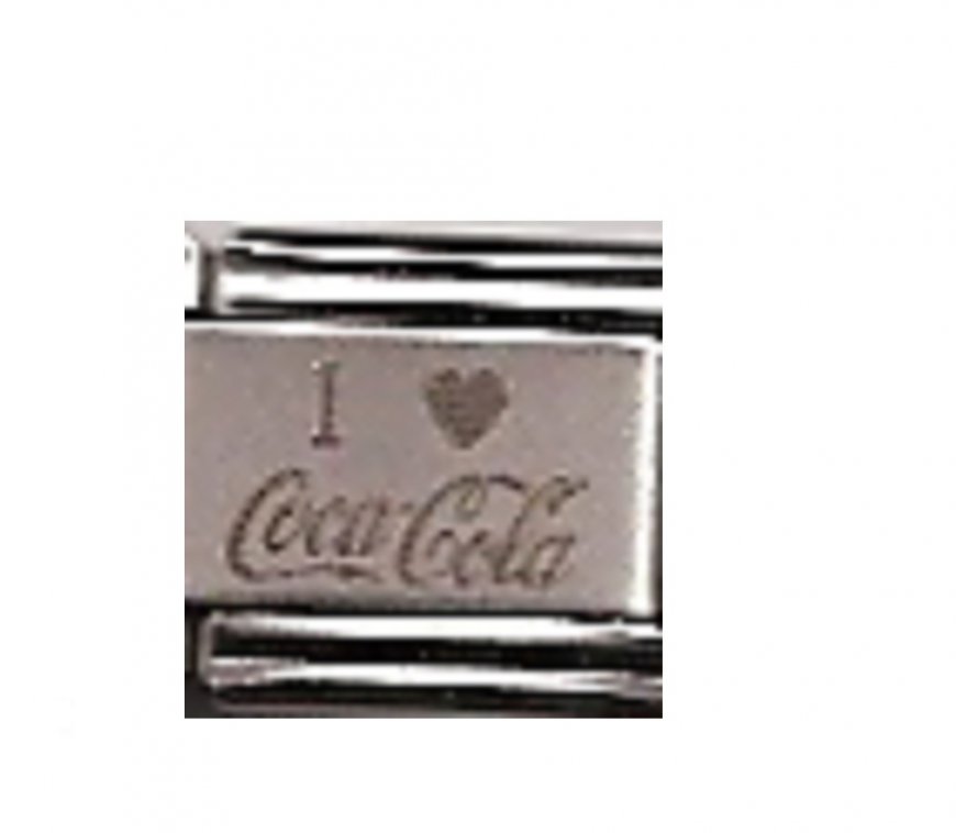 I love Coca Cola - laser 9mm Italian charm - Click Image to Close