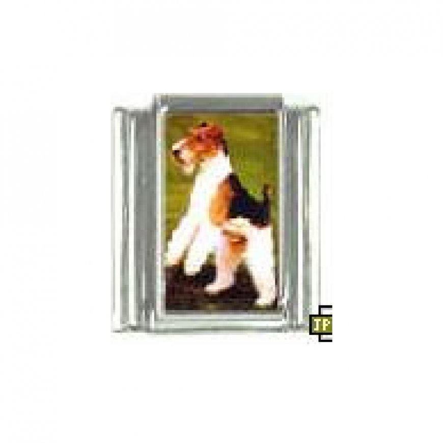 Dog charm - Fox Terrier 5 - 9mm Italian charm - Click Image to Close