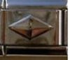 Silver coloured diamond shape link - 9mm Italian charm