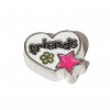 Friends in heart with star - 9mm floating charm