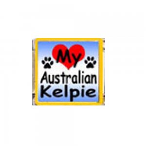Love my Australian Kelpie - dog - enamel 9mm Italian charm