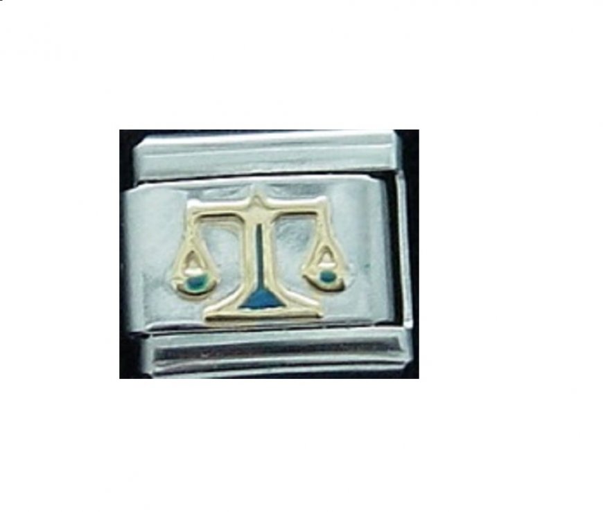 Libra enamel (24/9-23/10) 9mm Italian charm - Click Image to Close