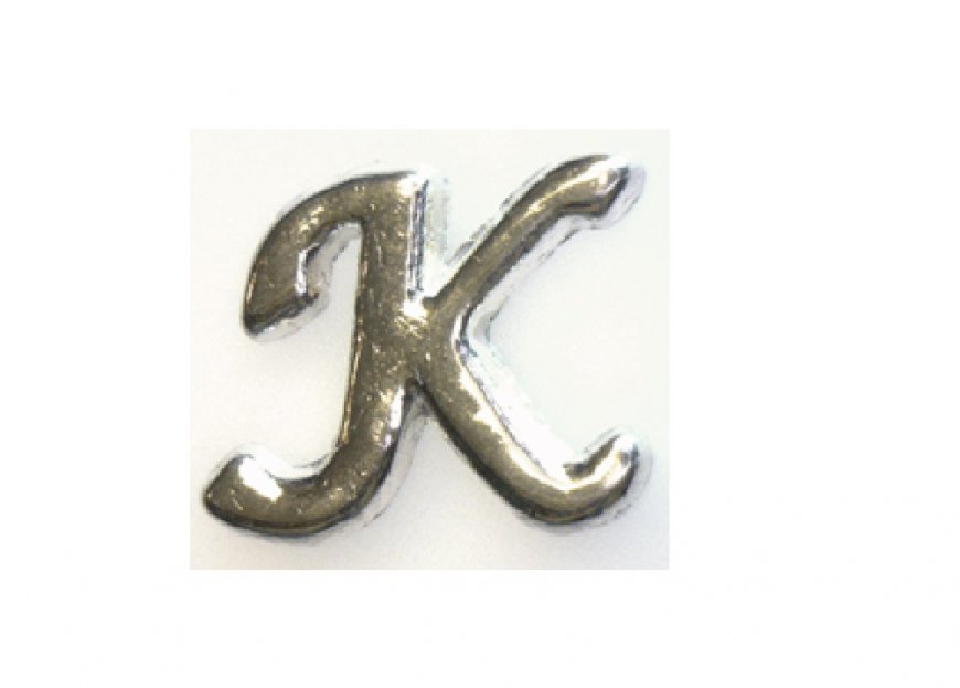 Silvertone flat letter K - floating memory locket charm - Click Image to Close