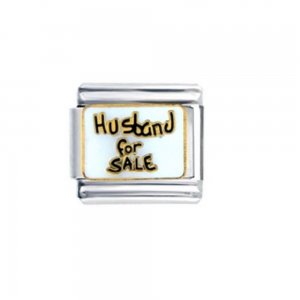 Husband for Sale on white - Enamel 9mm Italian charm