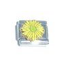 Yellow flower with green centre - 9mm enamel Italian charm