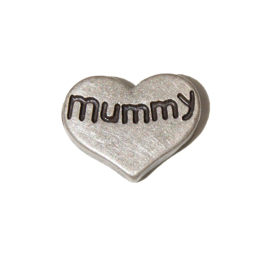 Mummy matte heart 9mm floating locket charm - Click Image to Close