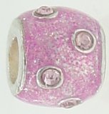 EB386 - Pink sparkly bead with pink stones - Click Image to Close