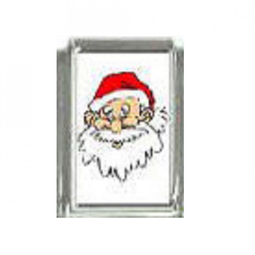 Christmas (aw) - Santa's Face 9mm Italian Charm - Click Image to Close