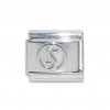 Silver coloured ying yang link - 9mm Italian charm