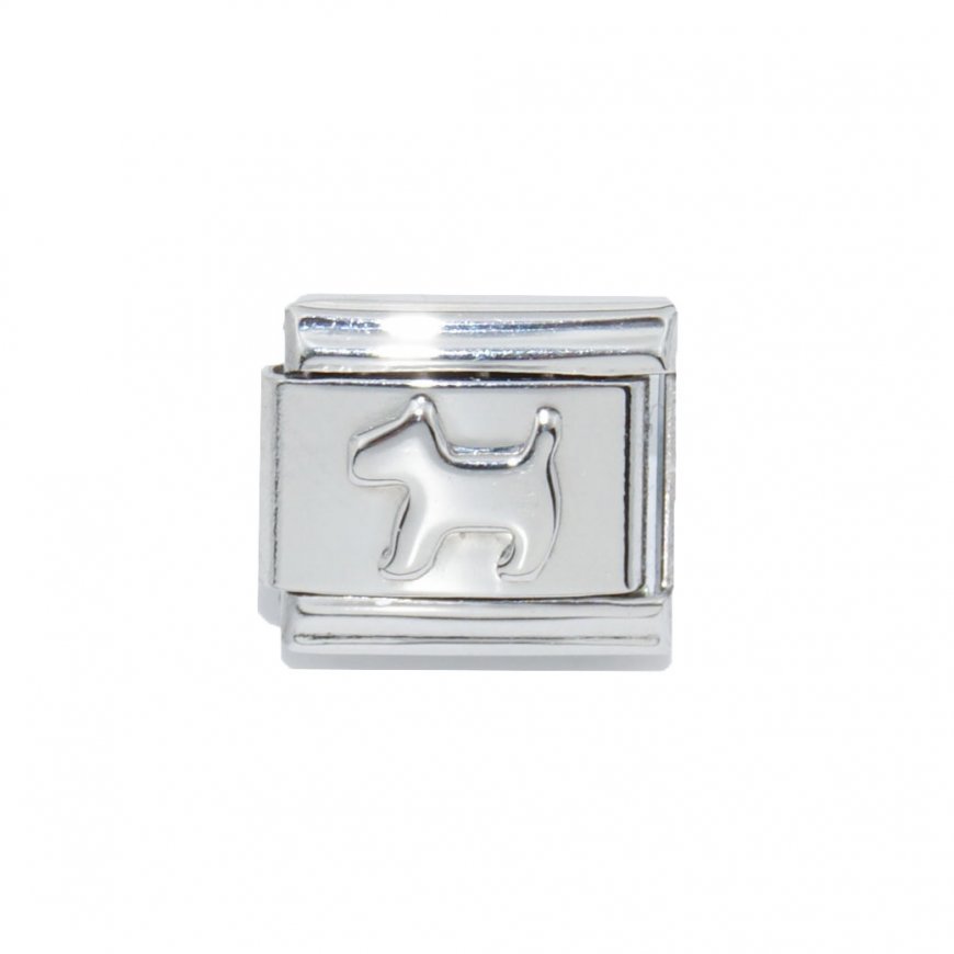 Silver coloured dog link - 9mm Italian charm - Click Image to Close