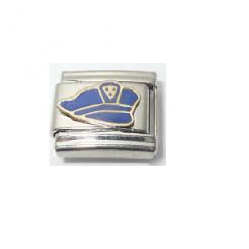 Police hat - 9mm enamel Italian charm - Click Image to Close