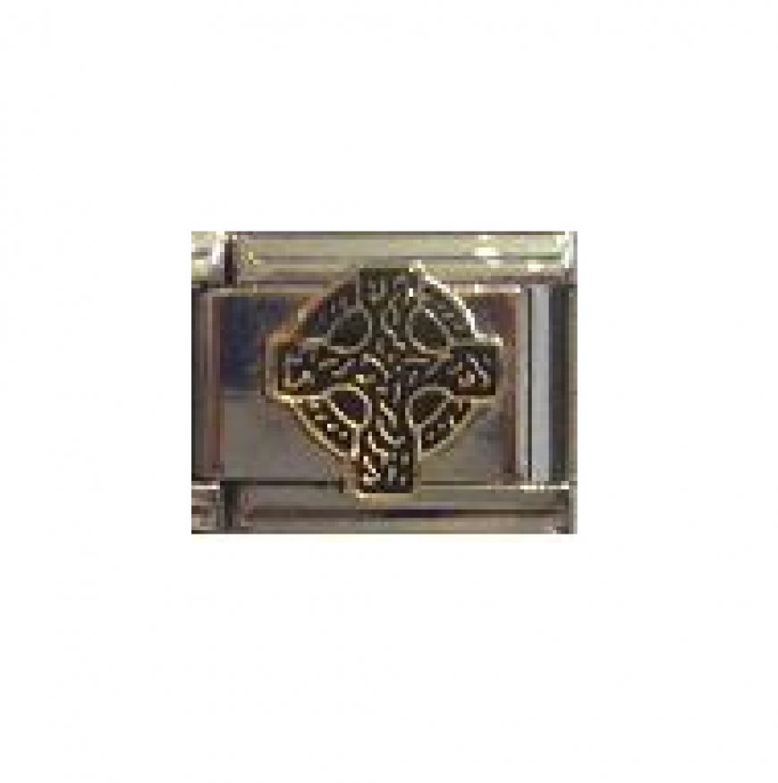 Celtic cross (b) - enamel 9mm Italian charm - Click Image to Close