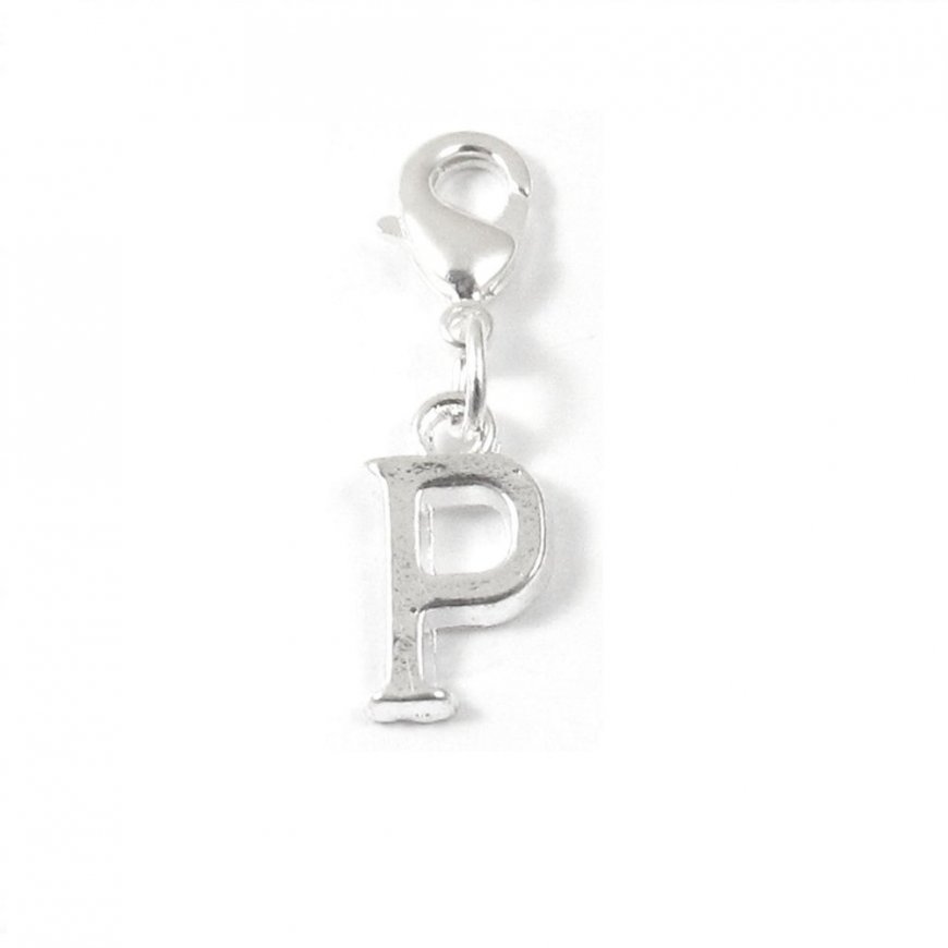 Letter P - Clip on charm fits Thomas Sabo style bracelets - Click Image to Close