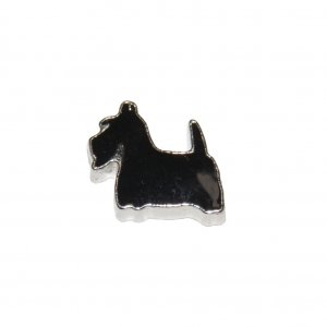 Black Scottie Dog 9mm floating charm - fits living memory locket