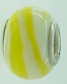 EB334 - Yellow marble effect bead - Click Image to Close