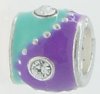 EB383 - Purple and turquoise bead with clear stones