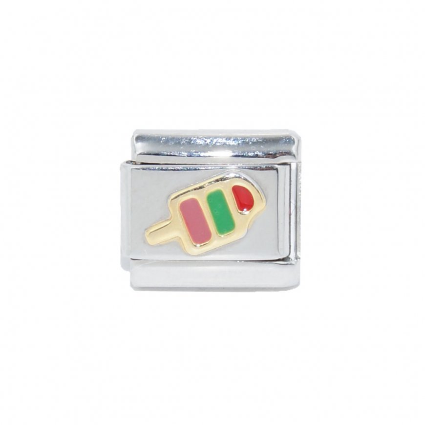 Ice lolly - enamel 9mm Italian charm - Click Image to Close