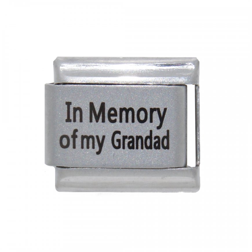in memory of my Grandad plain laser - 9mm Italian charm - Click Image to Close